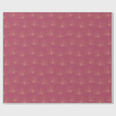 Papier Cadeau Gold Florals On Deep Pink Wedding Wrapping Paper (Plat)