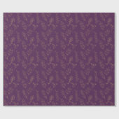Papier Cadeau Gold Florals On Violet Wedding Wrapping Paper (Plat)