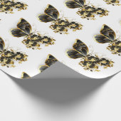 Papier Cadeau Gold flower Butterfly with Black Orchid (Coin)