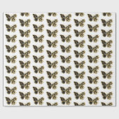 Papier Cadeau Gold flower Butterfly with Black Orchid (Plat)