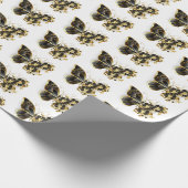 Papier Cadeau Gold flower Butterfly with Black Orchid (Coin)