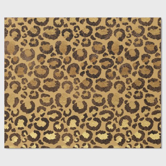 Papier Cadeau Gold Foil Cheetah Motif Jungle fête d'anniversaire (Plat)