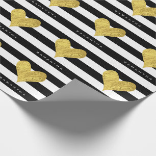 Papier Cadeau Gold Foil Heart