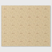 Papier Cadeau Gold Foil Houndstooth Noël monogramme (Plat)