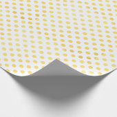 Papier Cadeau Gold Foil Pois Moderne Vacances Blanc Métallure (Coin)