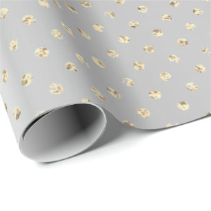 Papier Cadeau Gold Foxier Confetti Petits Pois Silver Grey