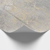 Papier Cadeau Gold Foxier Damask Argent Gris Bois Shabby Russe (Coin)
