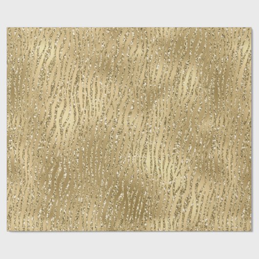 Papier Cadeau Gold Glam Glitzy Parties scintillant Zebra Print   (Plat)