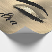 Papier Cadeau Gold Glitter Sparkle Eyelashes Monogram (Coin)