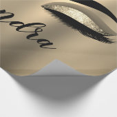 Papier Cadeau Gold Glitter Sparkle Eyelashes Monogram (Coin)