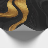 Papier Cadeau Gold Gradient Swirls on Black Pattern – Luxury (Coin)