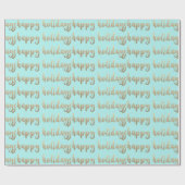 Papier Cadeau Gold Happy Vacances Script Pastel Mint Tiffany (Plat)