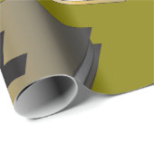 Papier Cadeau Gold Holy Bible with Black Cross Religious (Coin rond)