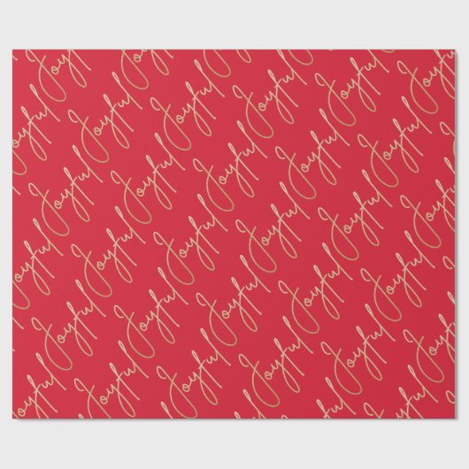Papier Cadeau Gold JOYFUL on Red (Plat)