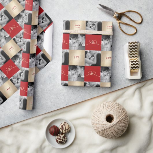 Papier Cadeau Gold Knot Union Double Bonheur Mariage chinois (Artisanat)