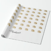 Papier Cadeau Gold Leaf Anniversaire Fête Parties scintillant No (Déroulé)