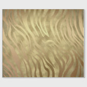 Papier Cadeau Gold Luxueux Zebra Jungle Safari Glam (Plat)