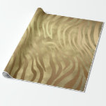 Papier Cadeau Gold Luxueux Zebra Jungle Safari Glam<br><div class="desc">papier d'emballage personnalisé</div>