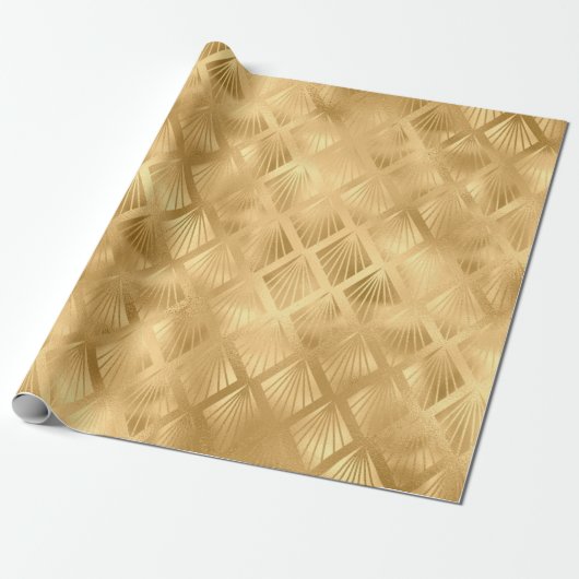 Papier Cadeau Gold Metallic Abstrait Élégant cadeau moderne (Déroulé)