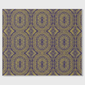 Papier Cadeau Gold On Blue Mandala Print Elegant Wrapper Paper (Plat)
