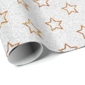 Papier Cadeau Gold Parties scintillant Stars Motif Noël Couvertu (Coin rond)