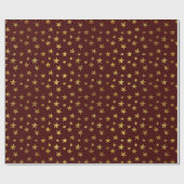 Papier Cadeau Gold Parties scintillant Stars Red Holiday (Plat)