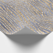 Papier Cadeau Gold Purple Luxe Parties scintillant Zebra Peace C (Coin)