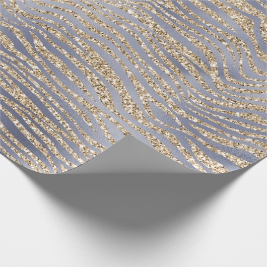 Papier Cadeau Gold Purple Luxe Parties scintillant Zebra Peace C (Coin)
