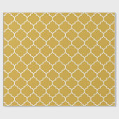 Papier Cadeau Gold Quatrefoil Pattern (Plat)