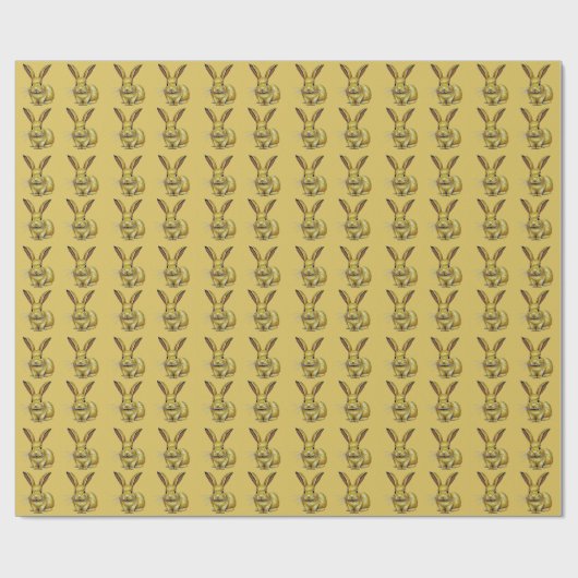 Papier Cadeau Gold Rabbit Motif Nouvel An chinois 2023 (Plat)