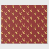Papier Cadeau Gold Red Deer (Plat)