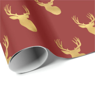 Papier Cadeau Gold Red Deer