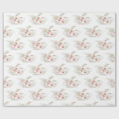 Papier Cadeau Gold Red Holly Music Notes Merry Christmas Gift (Plat)