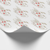 Papier Cadeau Gold Red Holly Music Notes Merry Christmas Gift (Coin)