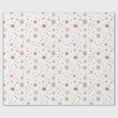 Papier Cadeau Gold Red Snowflake Christmas Wrapping Paper (Plat)
