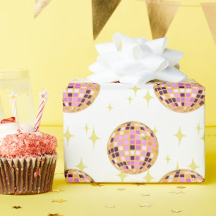 Papier Cadeau Gold Retro Disco Ball Mirrorball