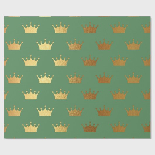 Papier Cadeau Gold Royal Mint Green King Heraldic Princesse (Plat)