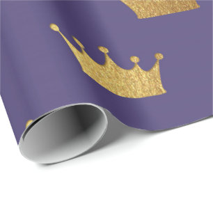 Papier Cadeau Gold Royal Purple Plum King Heraldic Prince