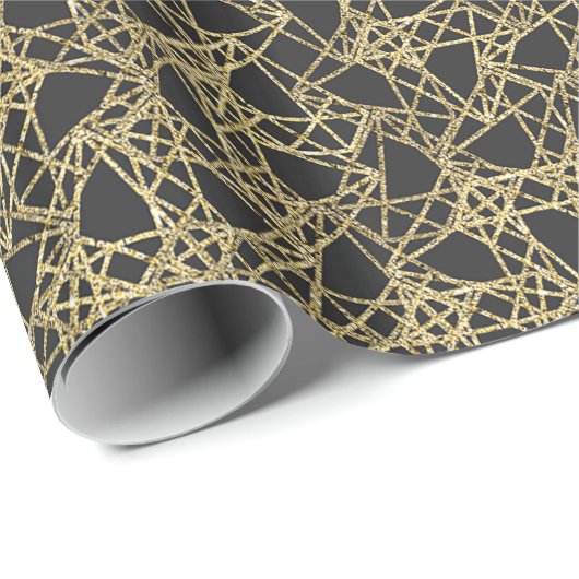 Papier Cadeau Gold Scratch Golden Modern Glamor Unique Élégant (Coin rond)