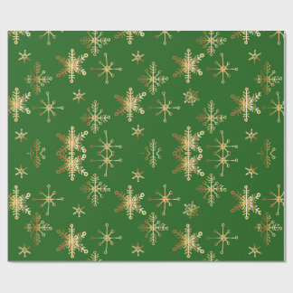 Papier Cadeau Gold Snowflake Christmas