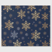Papier Cadeau Gold Snowflake Pattern Wrapping Paper (Plat)
