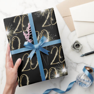 Papier Cadeau Gold Sparklers pour 20e anniversaire