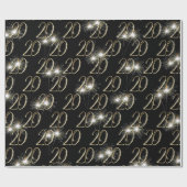 Papier Cadeau Gold Sparklers pour 20e anniversaire (Plat)