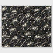 Papier Cadeau Gold Sparklers pour 25e anniversaire (Plat)