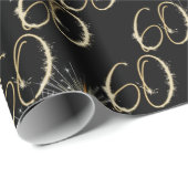 Papier Cadeau Gold Sparklers pour 60e anniversaire (Coin rond)
