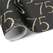 Papier Cadeau Gold Sparklers pour 75e anniversaire (Coin rond)
