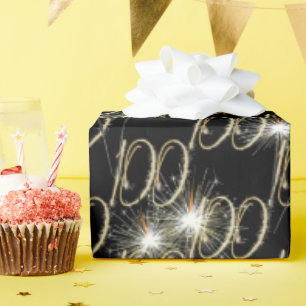Papier Cadeau Gold Sparklers pour le 100e anniversaire