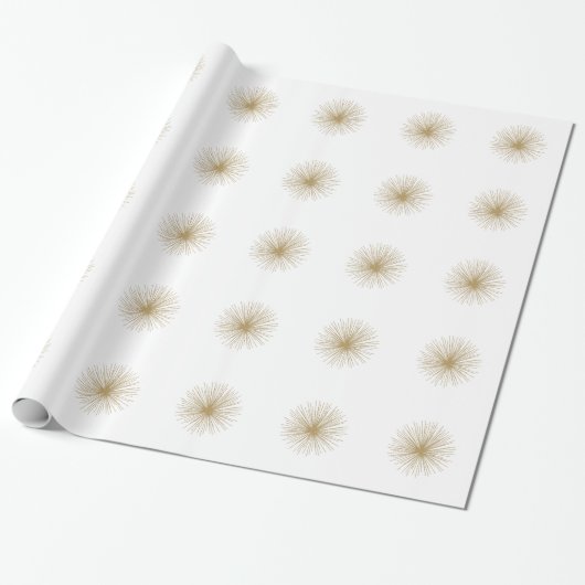 Papier Cadeau Gold Spoutnik Starburst (Déroulé)