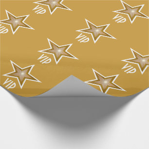 Papier Cadeau Gold Star imprimé VIP or