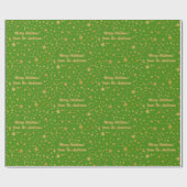 Papier Cadeau Gold Stars sur Green Joyeux Noël (Plat)